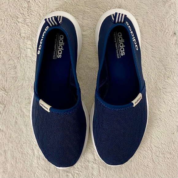 Adidas Navy Blue Cloudfoam Lite Racer Slip On Shoes Women’s Size 7 - Picture 6 of 11